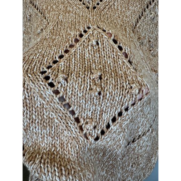 LOFT Women’s S Brown Textured Knit Sweater Cotton Blend Crewneck Boho Preppy - Picture 6 of 9